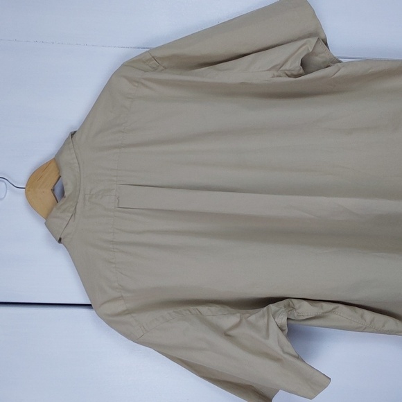 Ralph Lauren Men's Tan/ Khaki Short Sleeve Shirt Neutral Blue Pony Comfort Sz.XL - Picture 7 of 9